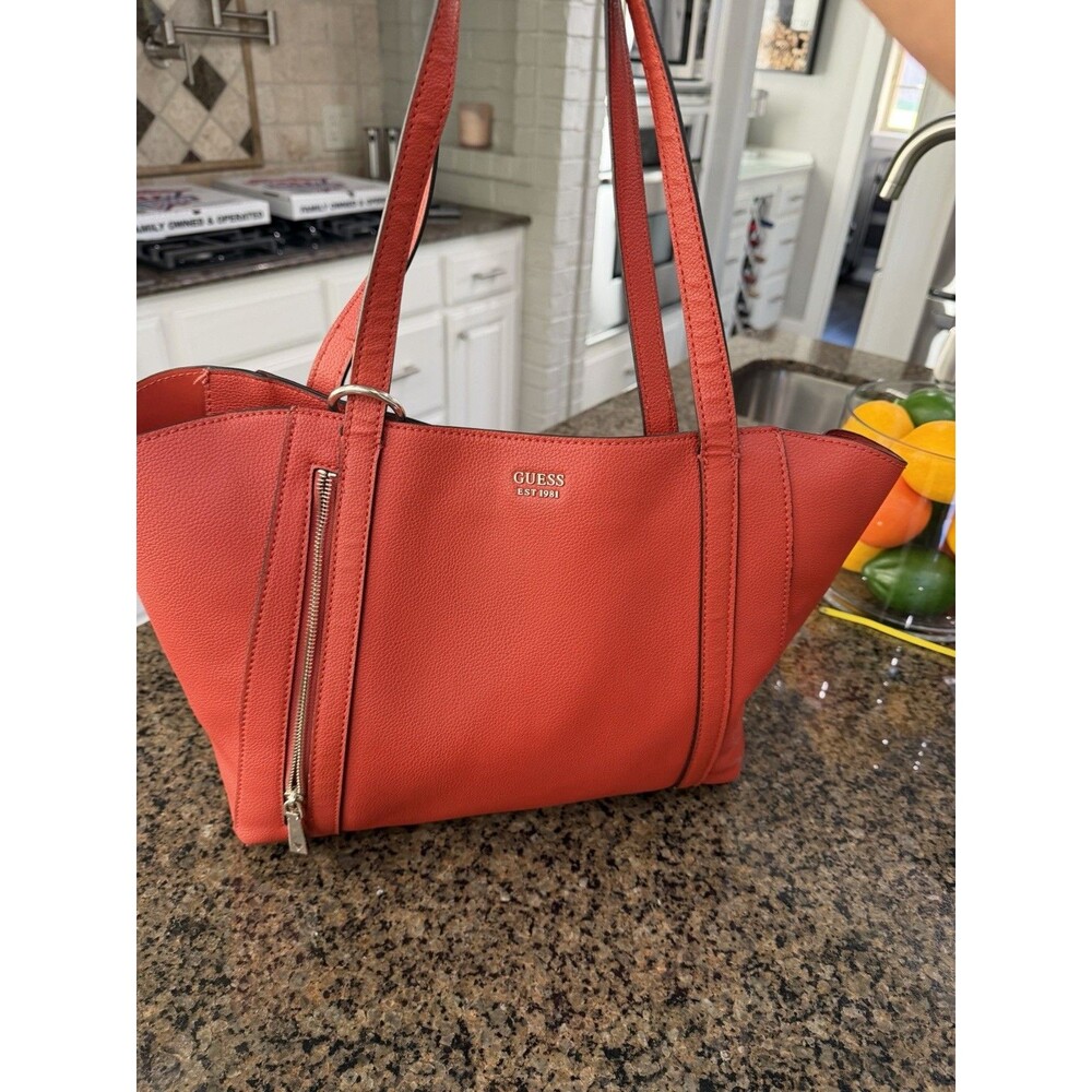GUESS Naya Tote Bag Shoulder Purse – Vibrant Red